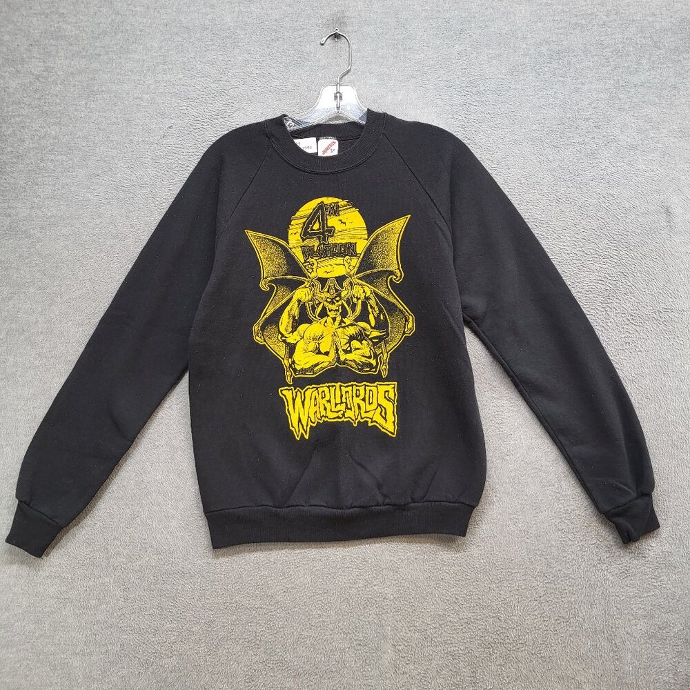 VINTAGE 4th Platoon Warlords Men Sweatshirt Medium 90s Made In USA Military‎